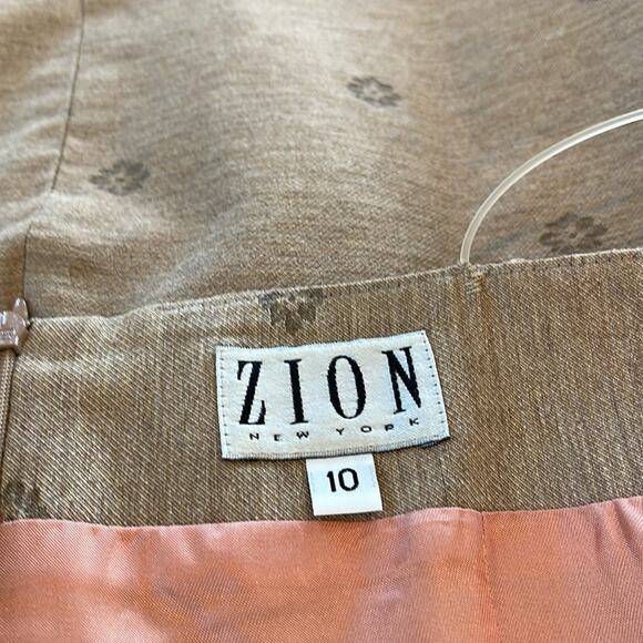 Zion New York Spaghetti Strap Shift Dress  Brown Size 10 - Picture 9 of 13